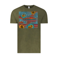 Vintage Olive sunflower gemstone serape tumbler Vintage Tee - AdoDesignShop