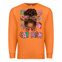 Carrot Afro Messy Bun Cat Mom Premium Sweatshirt - texasbilliewilder