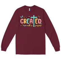 Burgundy created with a purpose Long Sleeve Tee - MaliasSmallBusiness