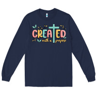 Navy created with a purpose Long Sleeve Tee - MaliasSmallBusiness