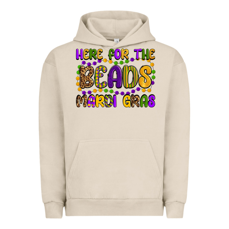 Here For The Beads Mardi Gras Urban Hoodie by OliviaCreatesArt | Teevron