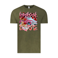 Vintage Olive loads of love valentines day truck Vintage Tee - NancyCooperArtShop