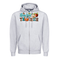 Heather Grey thankful teacher Zipper Hoodie - BundleAndBundleShop