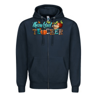 Navy thankful teacher Zipper Hoodie - BundleAndBundleShop