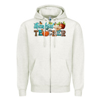 Oatmeal Heather thankful teacher Zipper Hoodie - BundleAndBundleShop