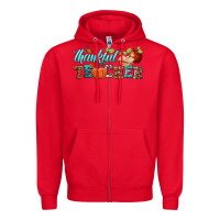 Red thankful teacher Zipper Hoodie - BundleAndBundleShop