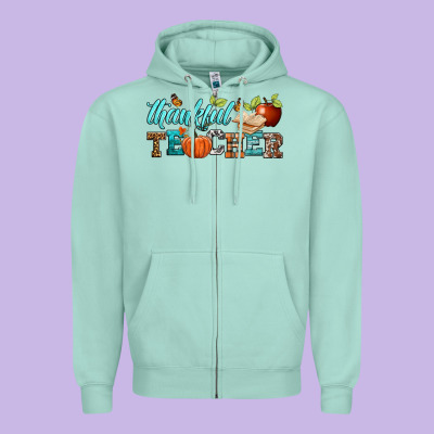 Thankful Teacher Zipper Hoodie Designed By Bundleandbundleshop