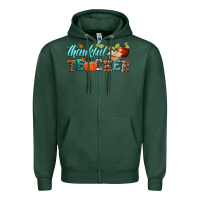 Sports Green thankful teacher Zipper Hoodie - BundleAndBundleShop
