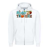 White thankful teacher Zipper Hoodie - BundleAndBundleShop