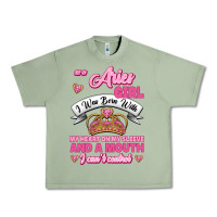 Oil Green As A Aries Girl I Was Born With My Heart On My Sleeve And A Mouth Urban Heavy Tee - Jasminsmagicworld