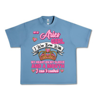 Pebble Blue As A Aries Girl I Was Born With My Heart On My Sleeve And A Mouth Urban Heavy Tee - Jasminsmagicworld