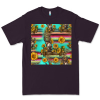 Plum sunflowers donkey seamless pattern Premium Tee - HRA Design Shop