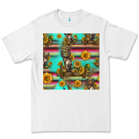 White sunflowers donkey seamless pattern Premium Tee - HRA Design Shop