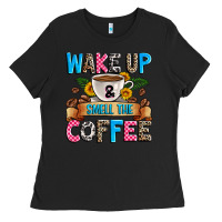 Black wake up and smell the coffee Ladies Tee - Zillion Design Studio
