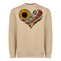 Mushroom western sunflower cowhide  heart Heavyweight Sweatshirt - Jasminsmagicworld