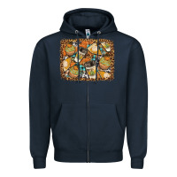 Navy autumn distressed background Zipper Hoodie - BundleAndBundleShop