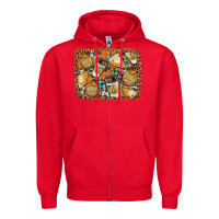 Red autumn distressed background Zipper Hoodie - BundleAndBundleShop