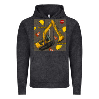 Vintage Black excavator seamless pattern Vintage Hoodie - BundleAndBundleShop