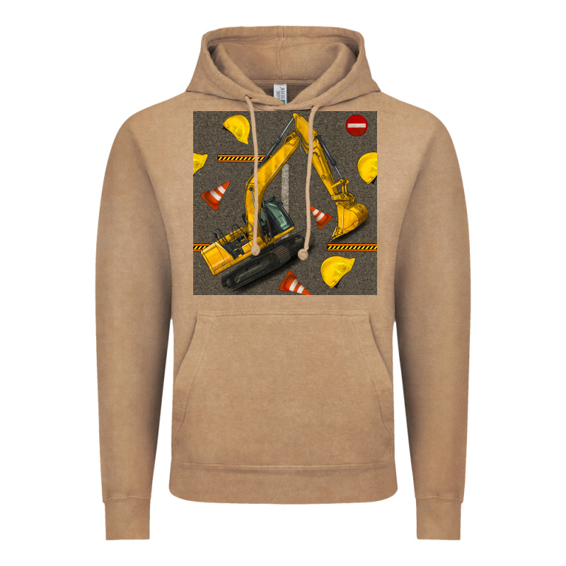 Excavator Seamless Pattern Vintage Hoodie by BundleAndBundleShop | Teevron