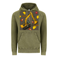 Vintage Olive excavator seamless pattern Vintage Hoodie - BundleAndBundleShop