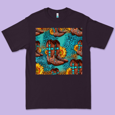Western Boots Seamless Pattern Premium Tee Designed By Hra Design Shop