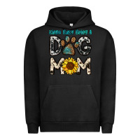Pigment Black kinda busy being a dog mom Urban Hoodie - OliviaCreatesArt