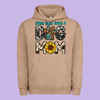 Kinda Busy Being A Dog Mom Urban Hoodie Designed By Oliviacreatesart