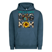 Pigment Midnight Navy kinda busy being a dog mom Urban Hoodie - OliviaCreatesArt