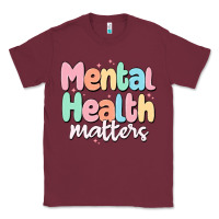 Burgundy mental health matters Classic Tee - MaliasSmallBusiness