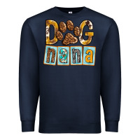 Navy Dog Nana with Paw Premium Sweatshirt - texasbilliewilder