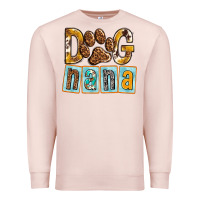 Pale Pink Dog Nana with Paw Premium Sweatshirt - texasbilliewilder