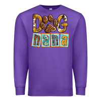 Purple Dog Nana with Paw Premium Sweatshirt - texasbilliewilder