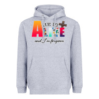 Heather Grey He is Alive Heavyweight Hoodie - Bettercallsaul