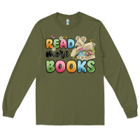 Army Green read more books Long Sleeve Tee - MaliasSmallBusiness