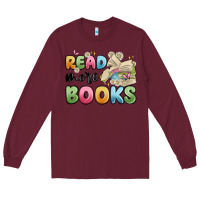 Burgundy read more books Long Sleeve Tee - MaliasSmallBusiness