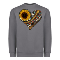 Storm western sunflower leopard cowhide heart Heavyweight Sweatshirt - Jasminsmagicworld