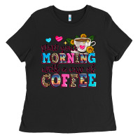 Black start your morning with a cup of coffee Ladies Tee - Zillion Design Studio