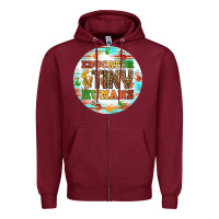 Burgundy educator of tiny humans round earring Zipper Hoodie - BundleAndBundleShop