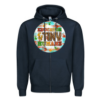 Navy educator of tiny humans round earring Zipper Hoodie - BundleAndBundleShop