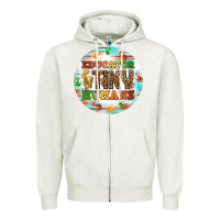 Oatmeal Heather educator of tiny humans round earring Zipper Hoodie - BundleAndBundleShop