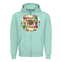 Seafoam educator of tiny humans round earring Zipper Hoodie - BundleAndBundleShop