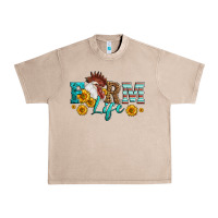 French Oak Western Farm Life Rooster Head Urban Heavy Tee - LillyAllenDesigns
