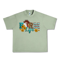 Oil Green Western Farm Life Rooster Head Urban Heavy Tee - LillyAllenDesigns