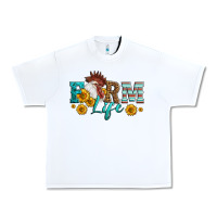White Western Farm Life Rooster Head Urban Heavy Tee - LillyAllenDesigns