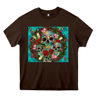 Chocolate Brown sugar skulls tumbler 3 Heavy Core Tee - CTS Tumbler Store