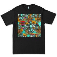 Black western turquoise thunderbird seamless pattern Premium Tee - HRA Design Shop