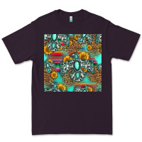 Plum western turquoise thunderbird seamless pattern Premium Tee - HRA Design Shop