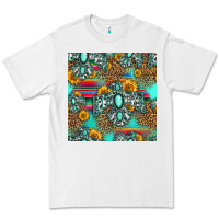 White western turquoise thunderbird seamless pattern Premium Tee - HRA Design Shop