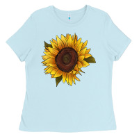 Baby Blue sunflower Ladies Tee - RanaPortraitStore