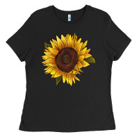 Black sunflower Ladies Tee - RanaPortraitStore